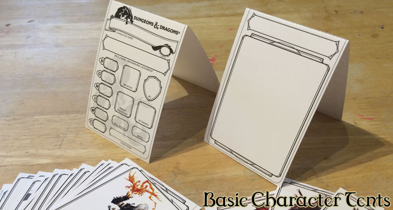 Simple white character tent cards.